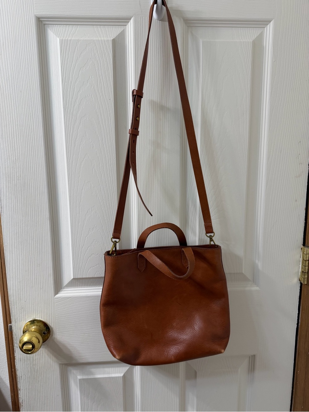 Madewell Leather Zip Up Transport Crossbody Bag